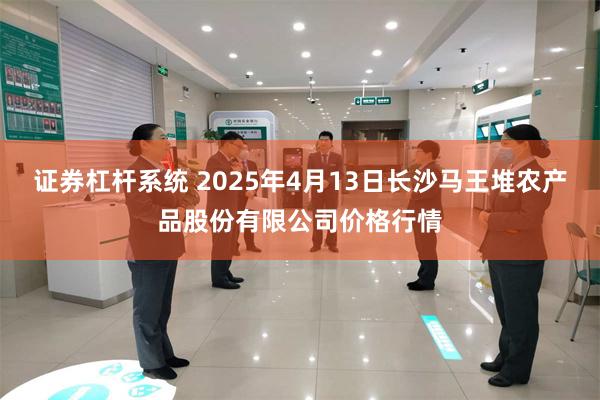 证券杠杆系统 2025年4月13日长沙马王堆农产品股份有限公司价格行情