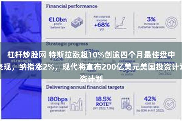 杠杆炒股网 特斯拉涨超10%创逾四个月最佳盘中表现，纳指涨2%，现代将宣布200亿美元美国投资计划