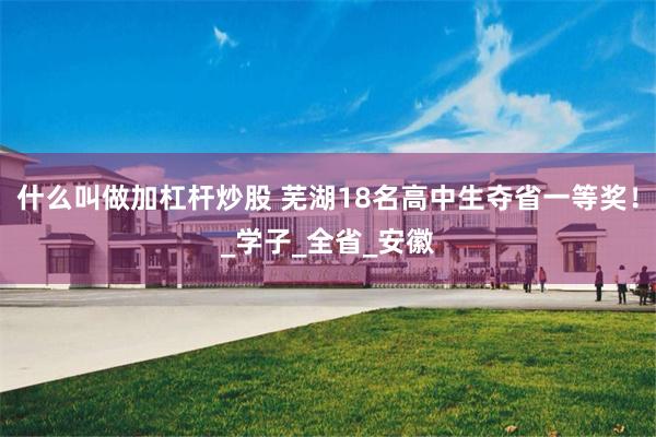 什么叫做加杠杆炒股 芜湖18名高中生夺省一等奖！_学子_全省_安徽